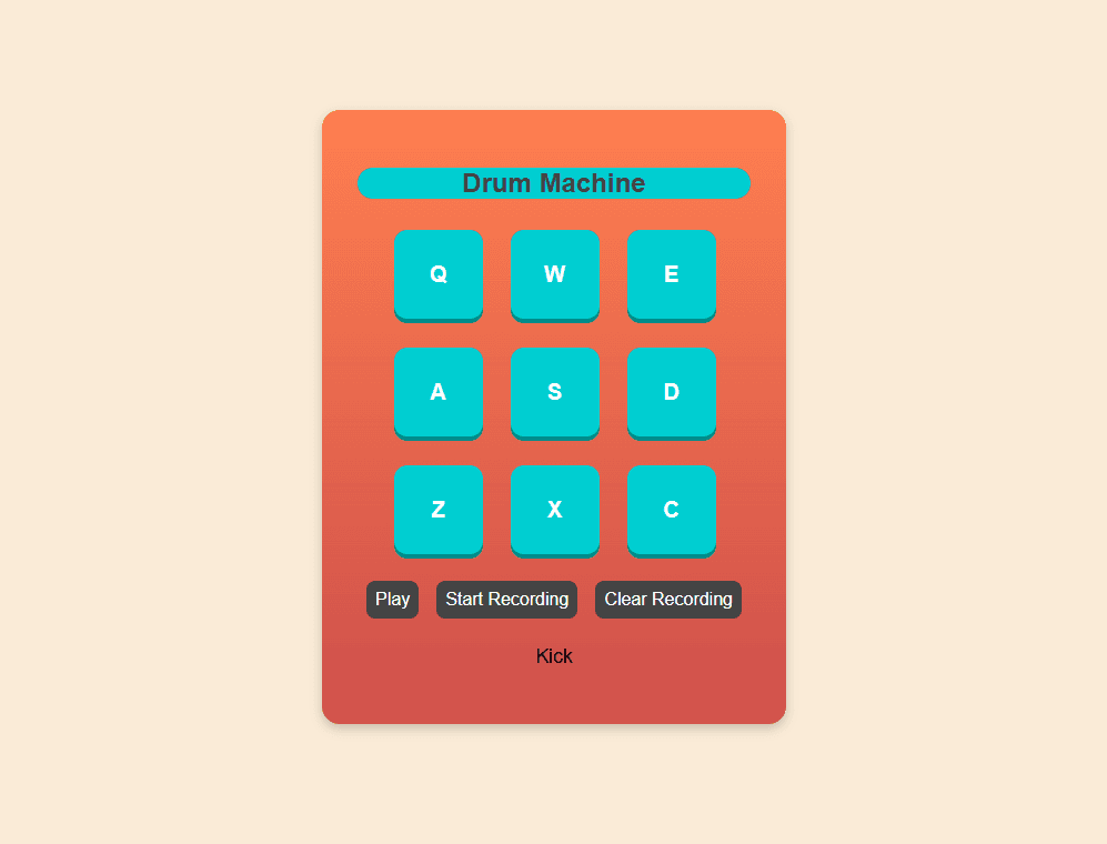 Screenshot of the Drummachine App