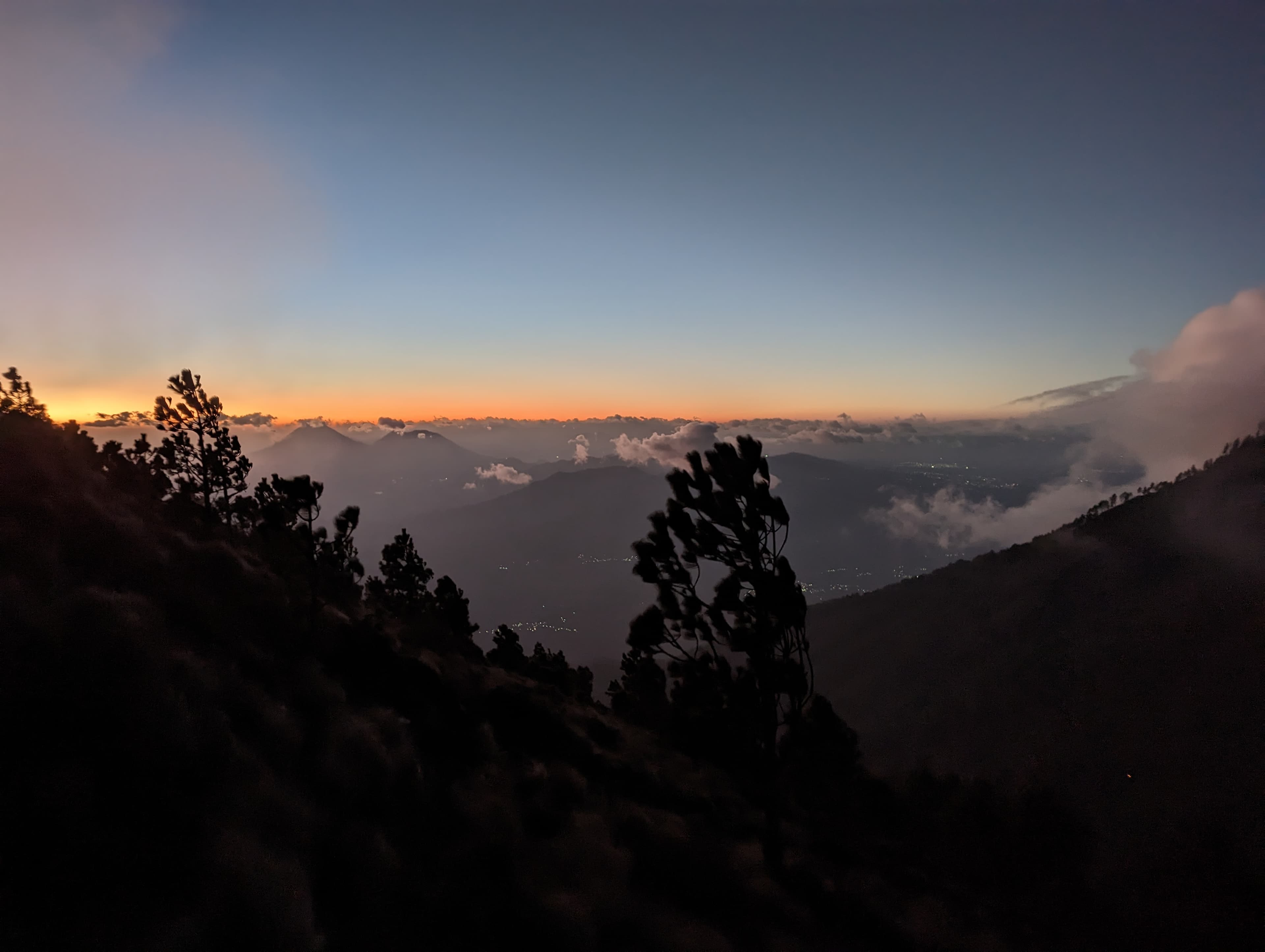 volcano at dusk